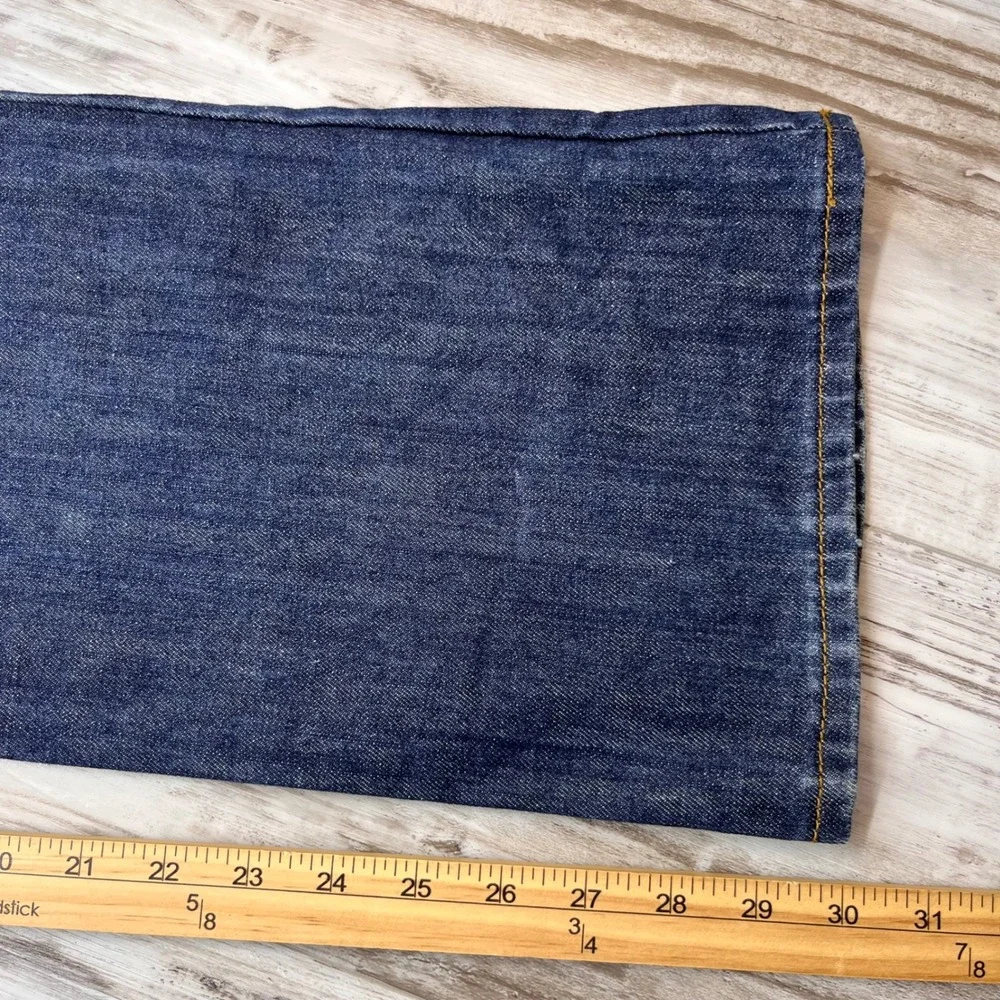 Levis 523 Classic Straight Leg Jeans Mens 32 Dark Wash Indigo Button Fly